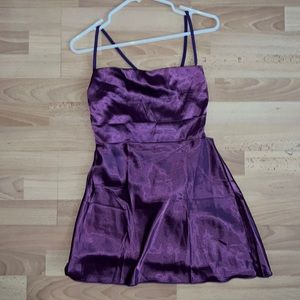 Purple Satin Slip Dress
